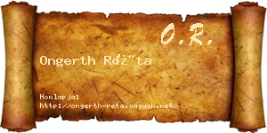 Ongerth Réta névjegykártya